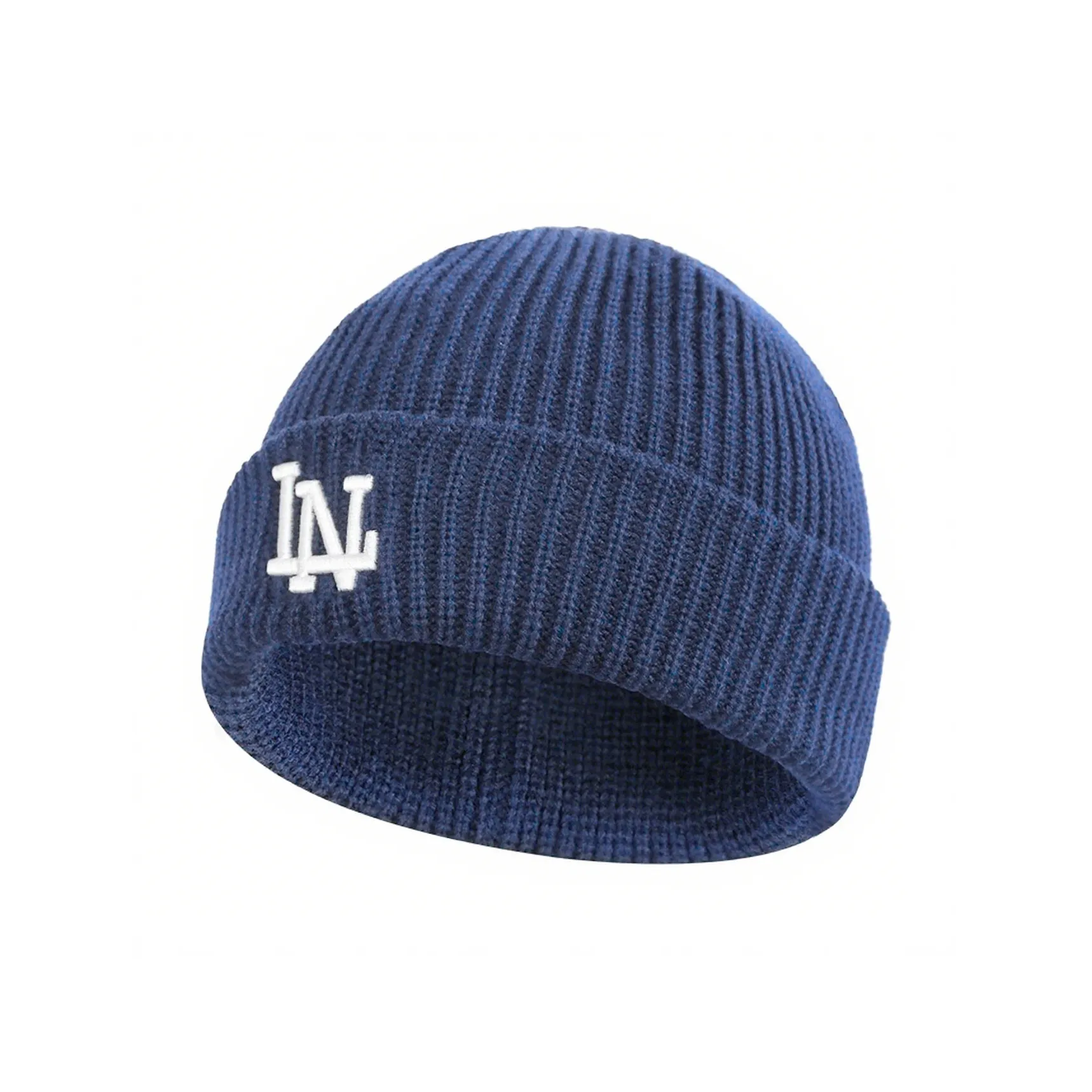 Шапка-бини с акриловым подкладом унисекс темно-синий