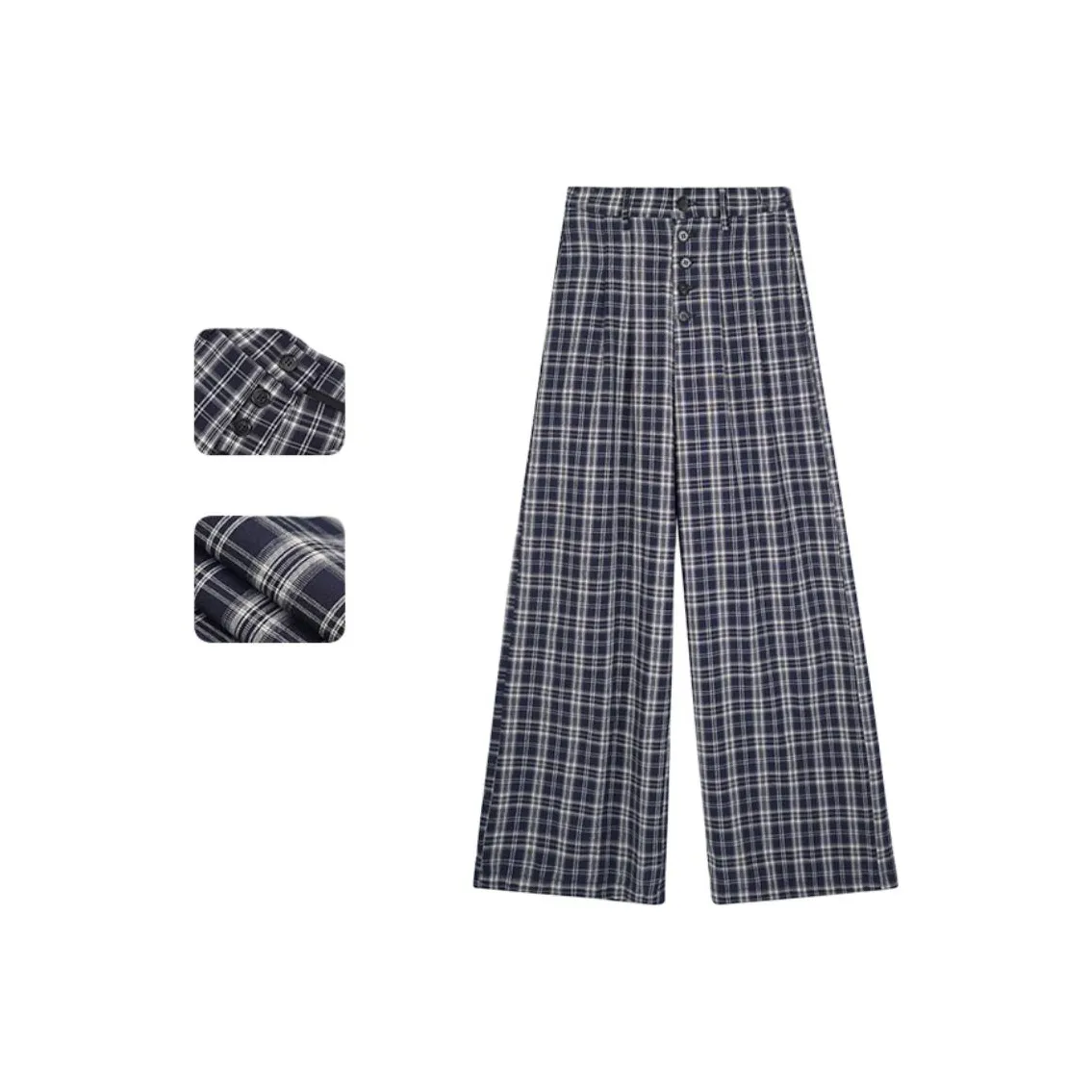 RJVO Blue Plaid Pants Women's Casual Pants