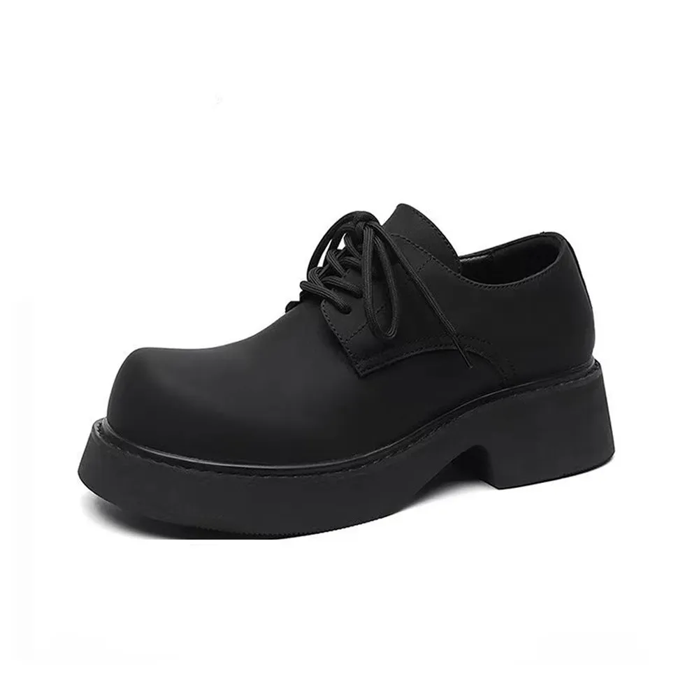 Lanza Высота Увеличение на 6 см Париж Chunky Derby Обувь Повседневная Кожа Унисекс