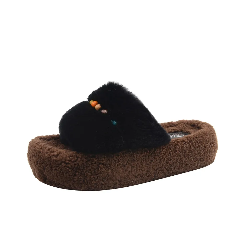 Puppytown Резиновый Slip Resistant Abrasion Resistant Амортизация Мягкий и Флок Слипоны Женские