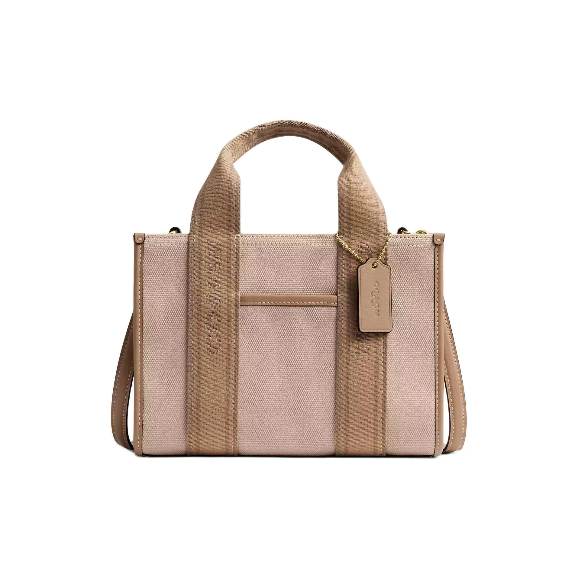 COACH PVC Тоут Сумка Сумка для покупок Сумка через плечо Сумка Маленькая Женская Темный Естественный