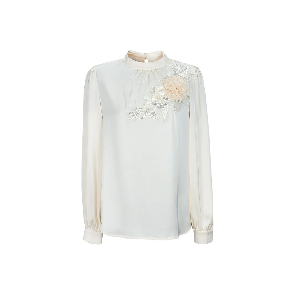 TANGXI Экрю Женские Рубашки