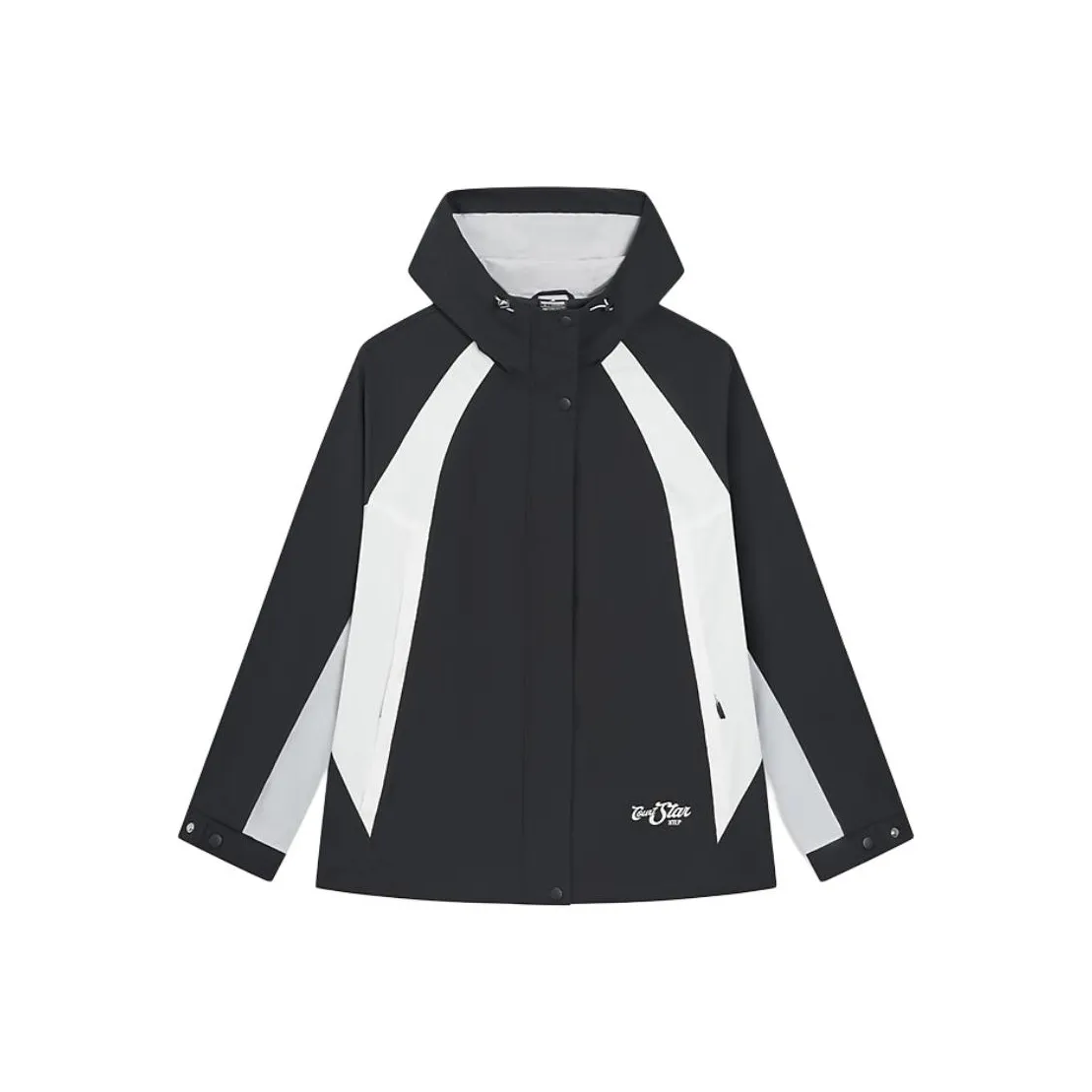 XTEP Глубокий черный Дождь покрытый белый Светлый галечный серый женский тренч