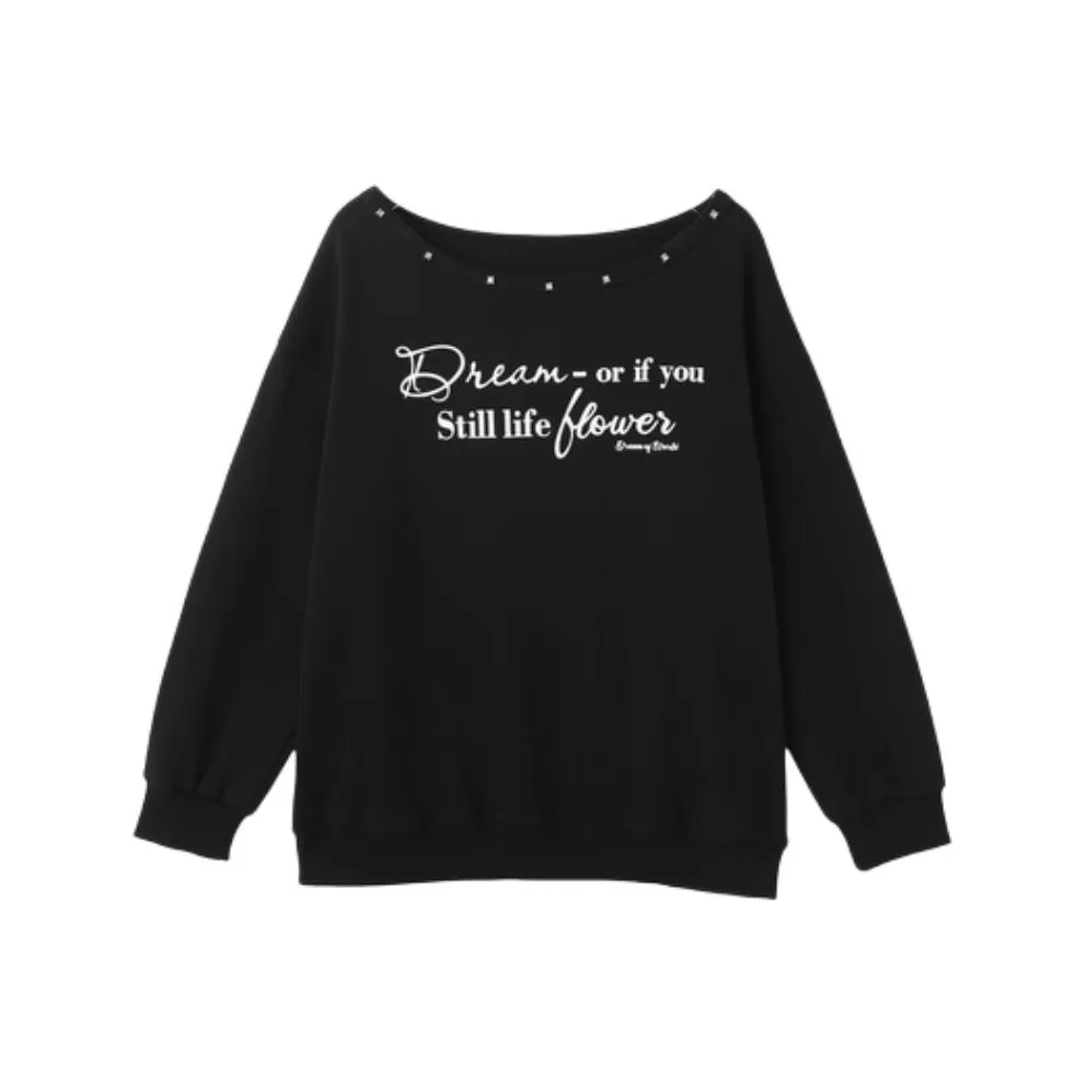 IUNOP Принт Горячая девушка Loose Плечо Дизайн Топ Женские