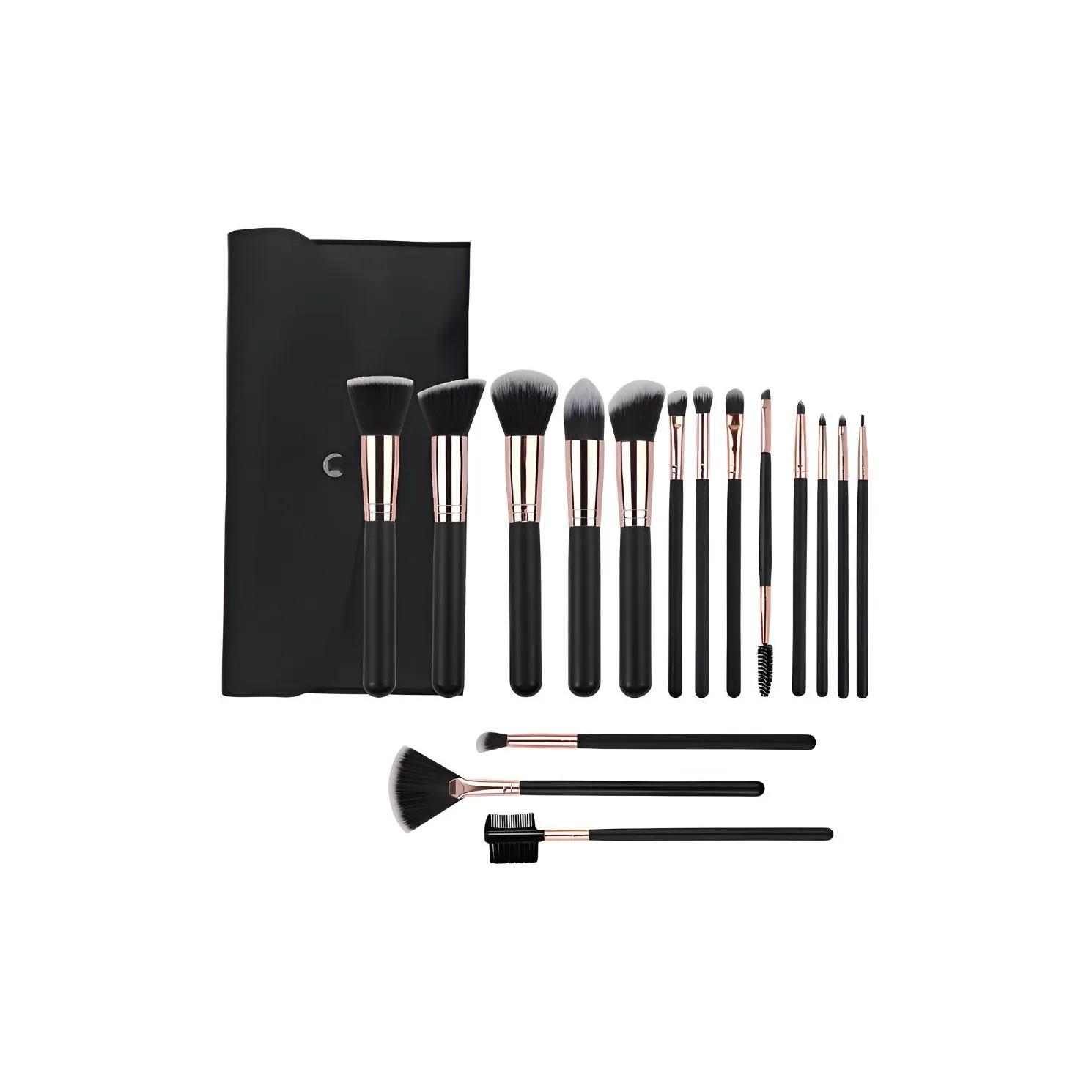 TLXT 16 шт Набор для макияжа Полный комплект Черный Деревянная ручка Мягкие Волокнистые Кисти Профессиональные Кисти для макияжа