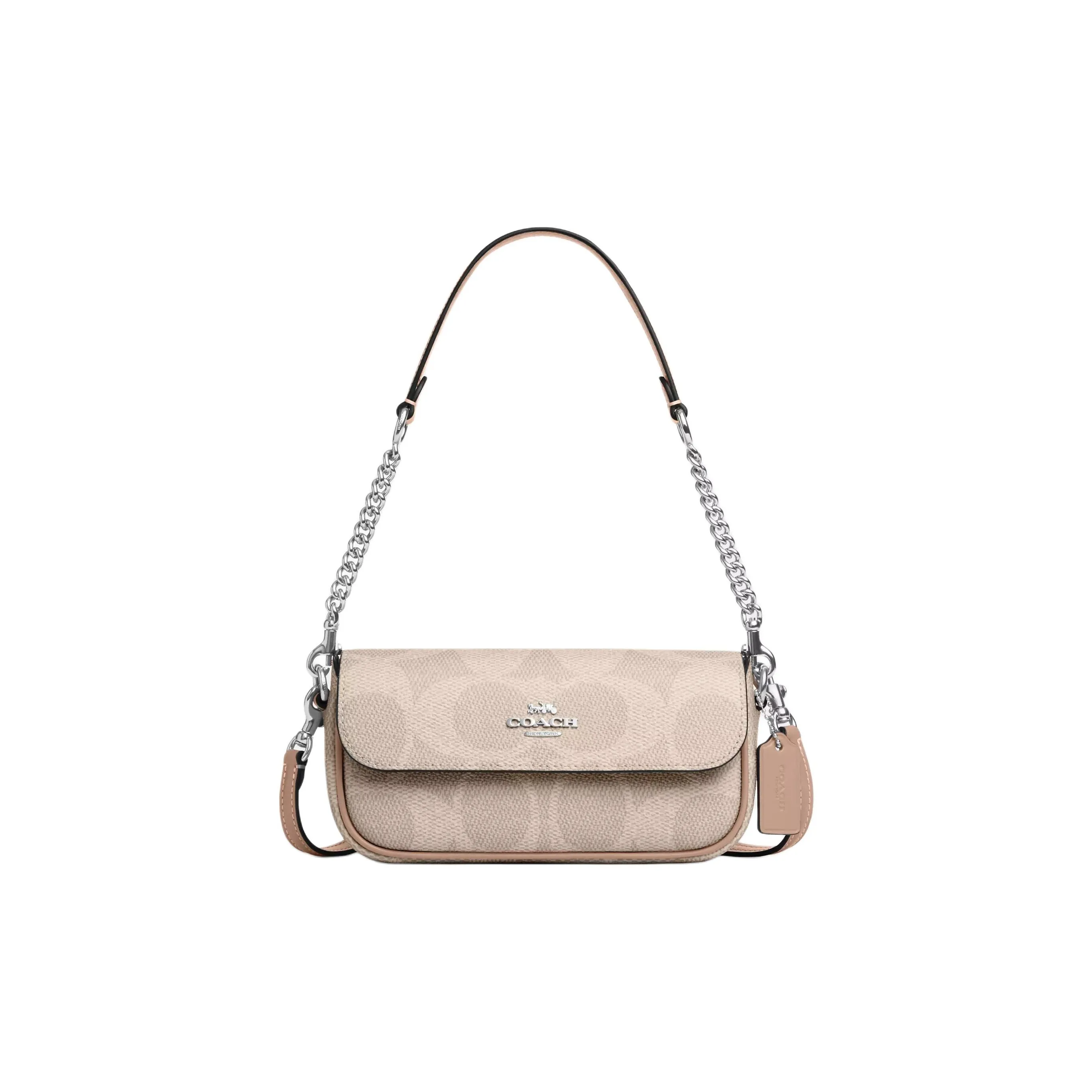 COACH Сумка через плечо из искусственной кожи маленькая плечевая сумка женская бежевая