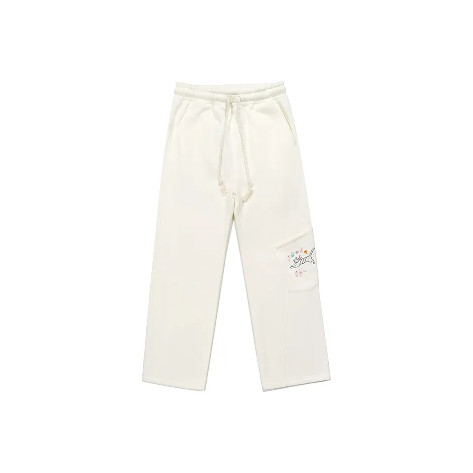 Guuka Cream White Unisex Casual Pants Guuka Кремовые Белые Унисекс Повседневные Брюки