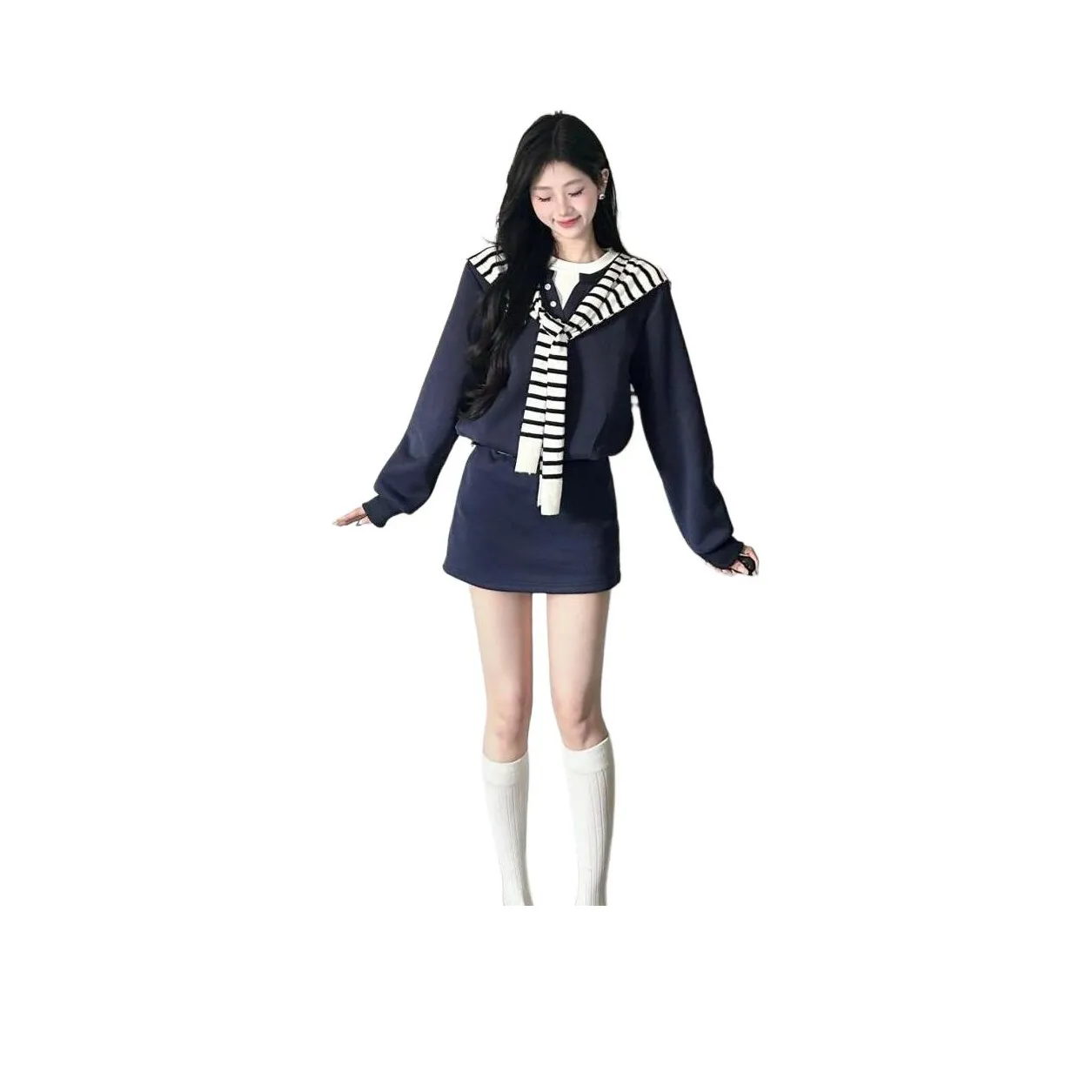 GIUHF Длинное платье с длинными рукавами женское