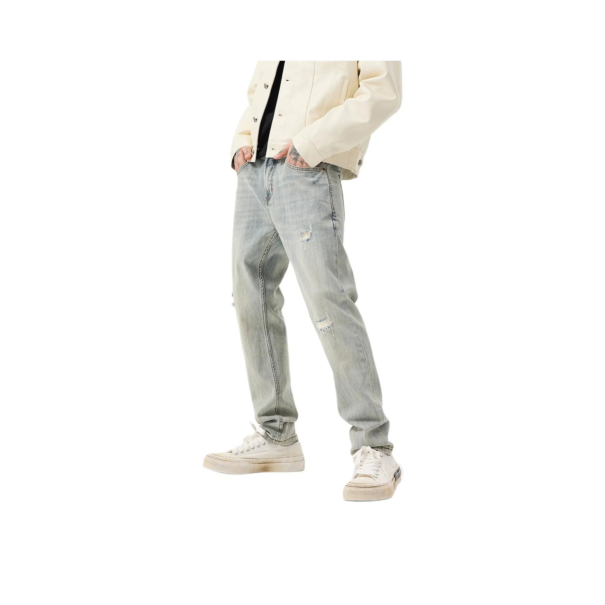 NITENG Светло-синие унисекс джинсы