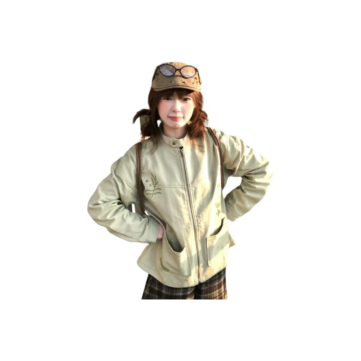 ZVJH Зеленый Унисекс Куртки