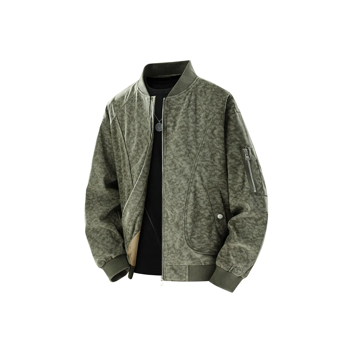 PGNC Текстура Свободный крой Handsome Рабочая одежда Топ Trendy Versatile Мужской Уличная мода Уличный Стритвэр