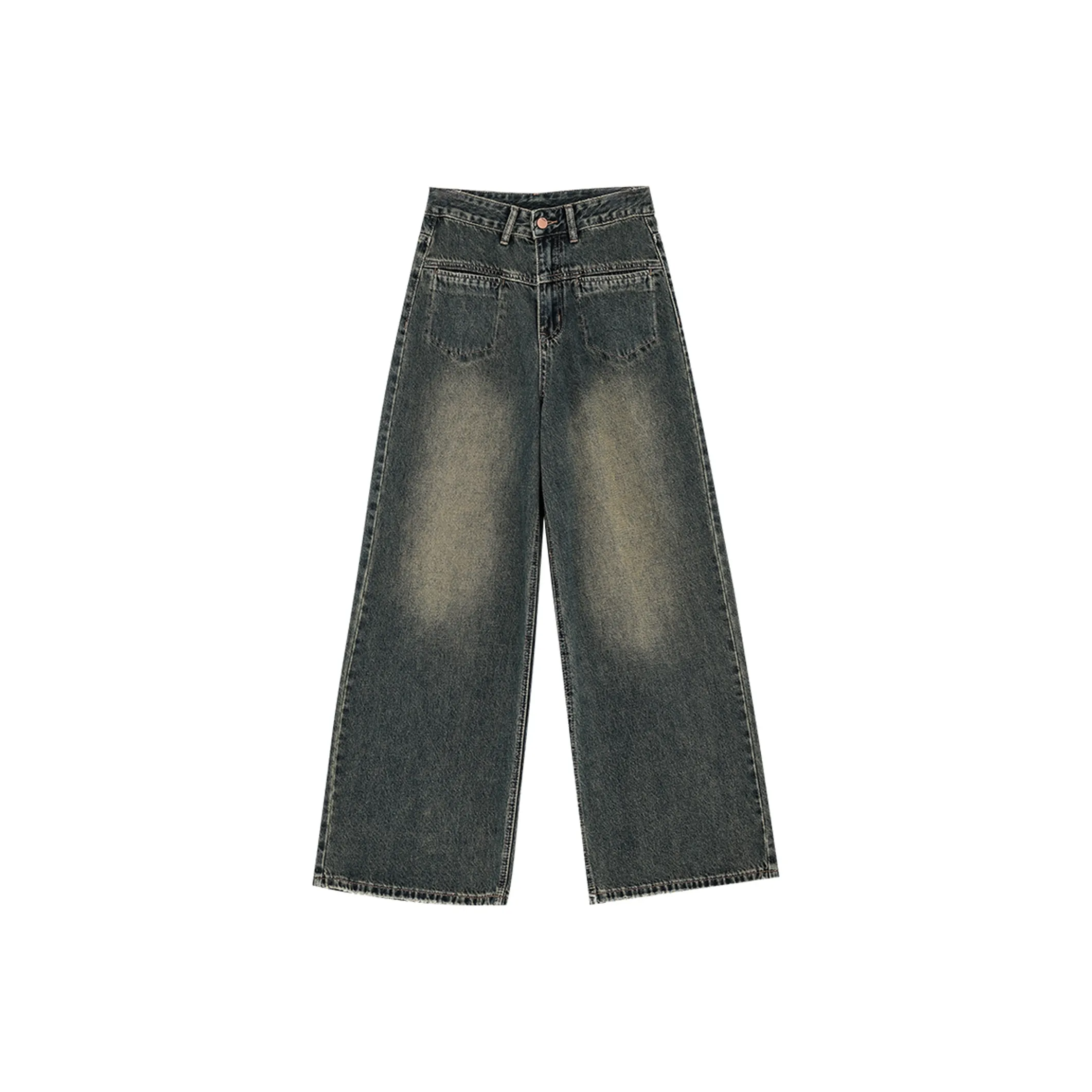 AURORA DIARY Темно-синий флис женские джинсы