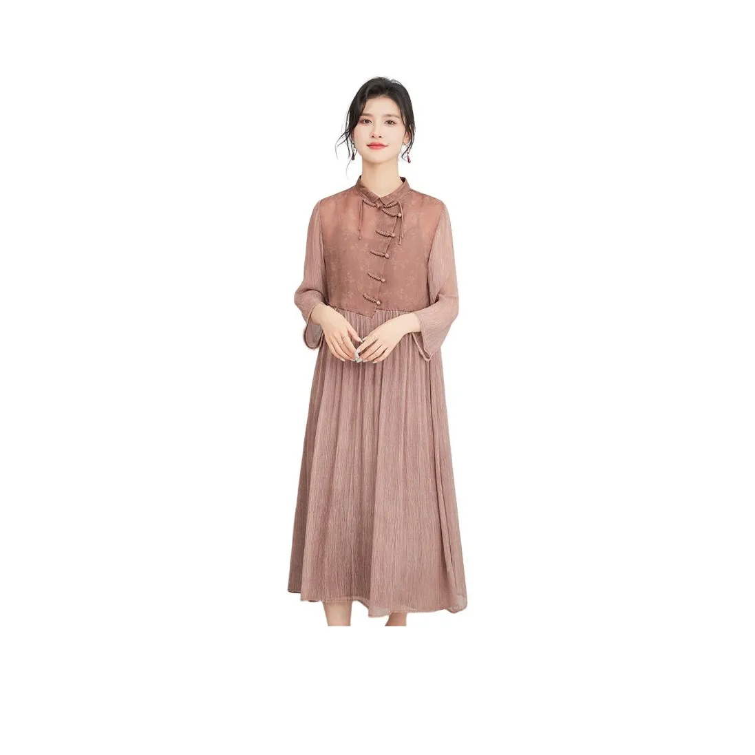 JINJU Длинное платье с длинными рукавами женское