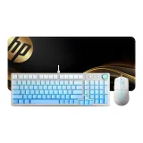 [키보드] 스카이 블루 화이트 + HP 게이밍 마우스 + 마우스 패드