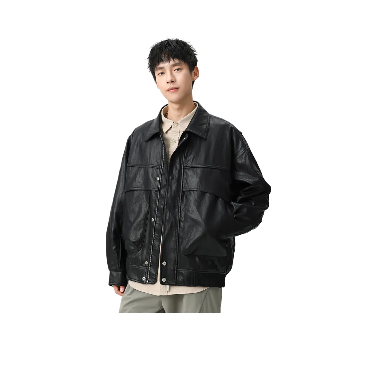 SLLAVIF Мужские кожаные куртки