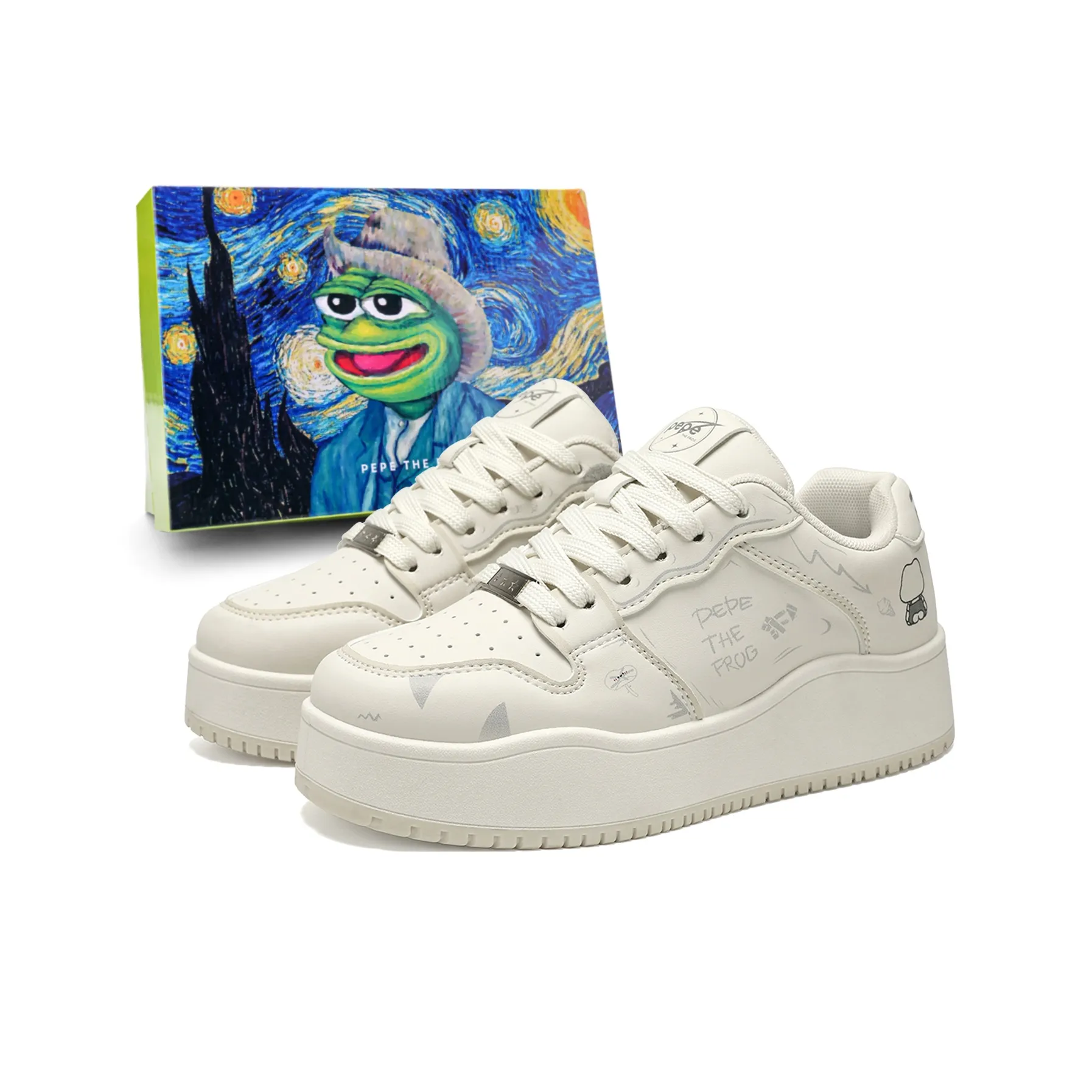 Pepe The Frog Низкие Кроссовки для Скейтбординга Унисекс