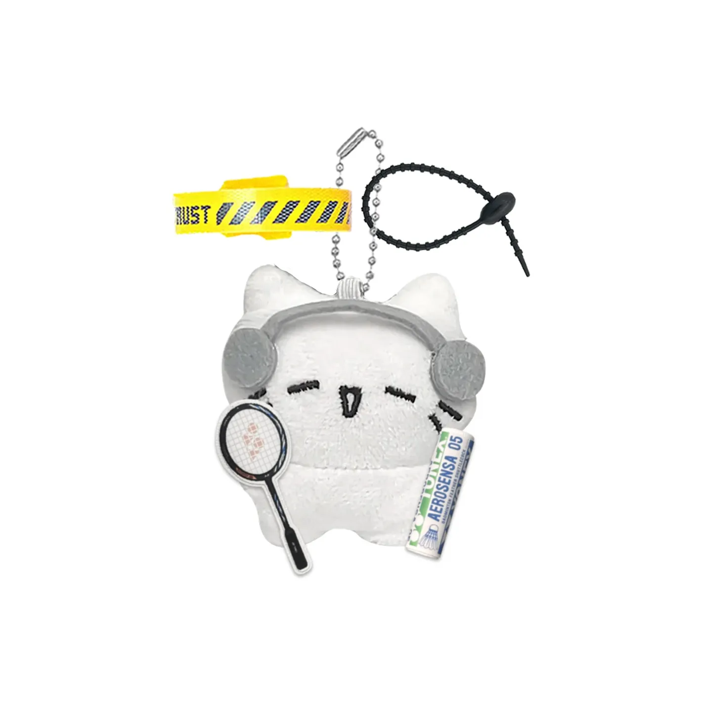 AIZIYUO Бадминтон Наушники для прослушивания музыки Котенок Плюшевый Брелок 6,5 см Высота