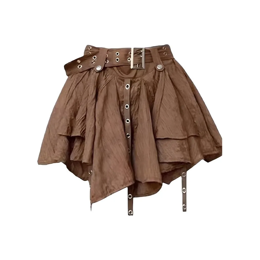 Meter Пустошь Винтаж Western Denim Лента Плиссированная Юбка