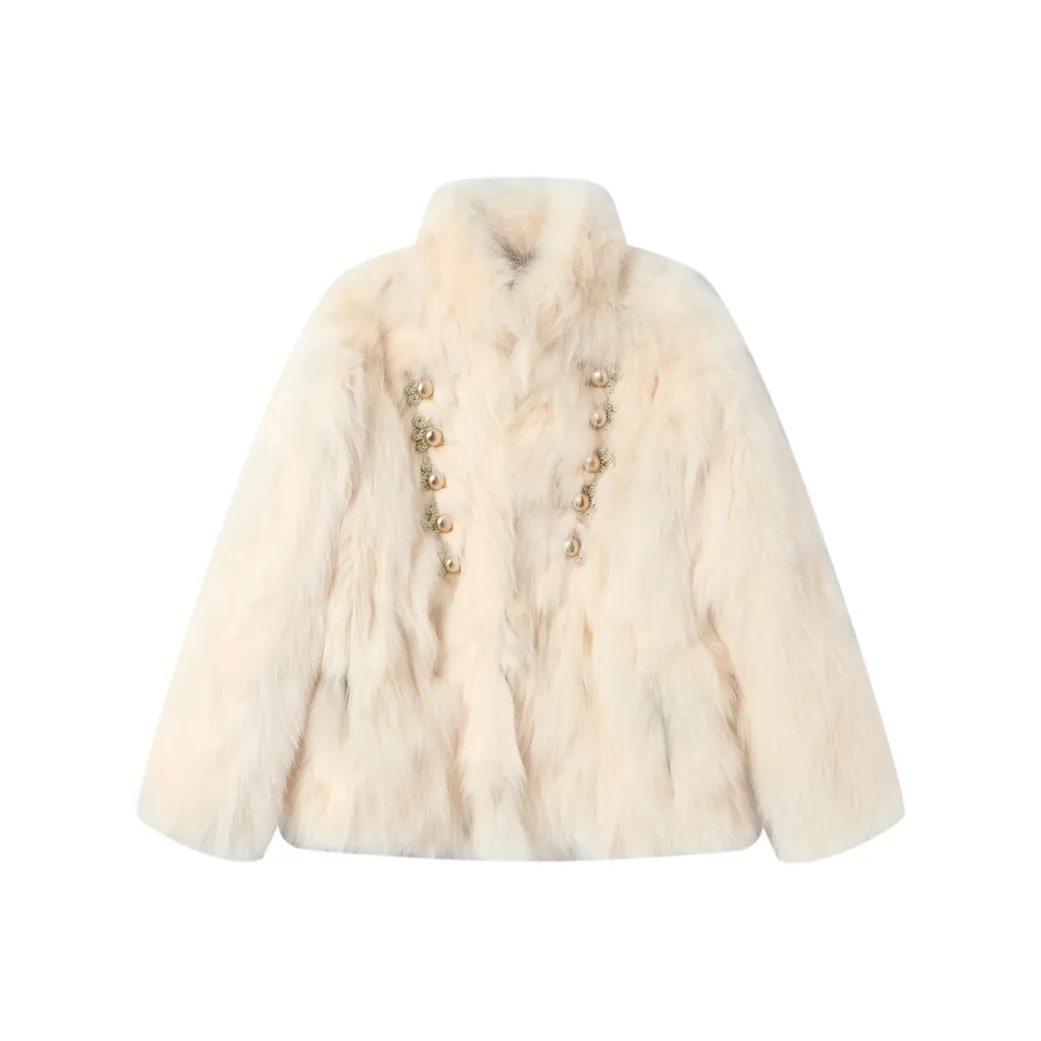 ETSE Белый Экологичный Eco Friendly Мех Женские Меховые изделия