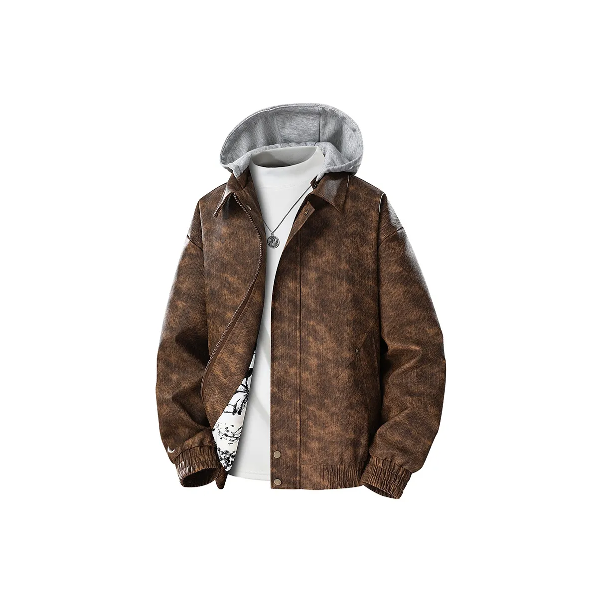 PGNC Топ Trendy Versatile Мужской Уличная одежда Ткань Выделяет Прохладный Позиционирование стиля Мужской