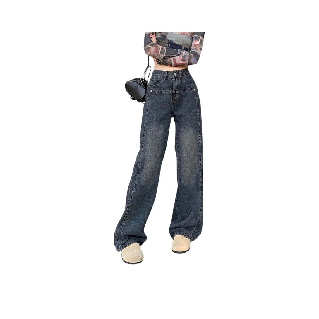 UOOHE Бетонно-серый Женские Джинсы