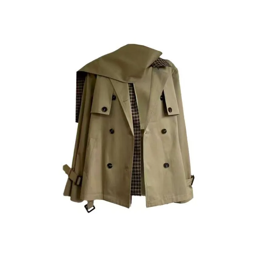 QIAOMONVHAI Хаки + Шарф Женские Куртки