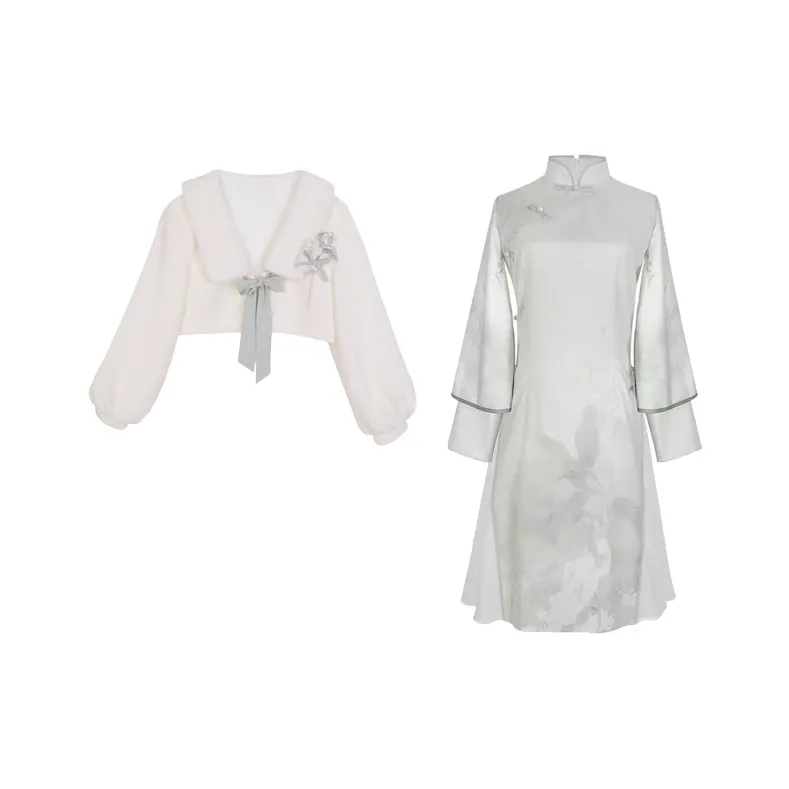 COVT Пальто + Qipao Женские Комплекты с Юбкой