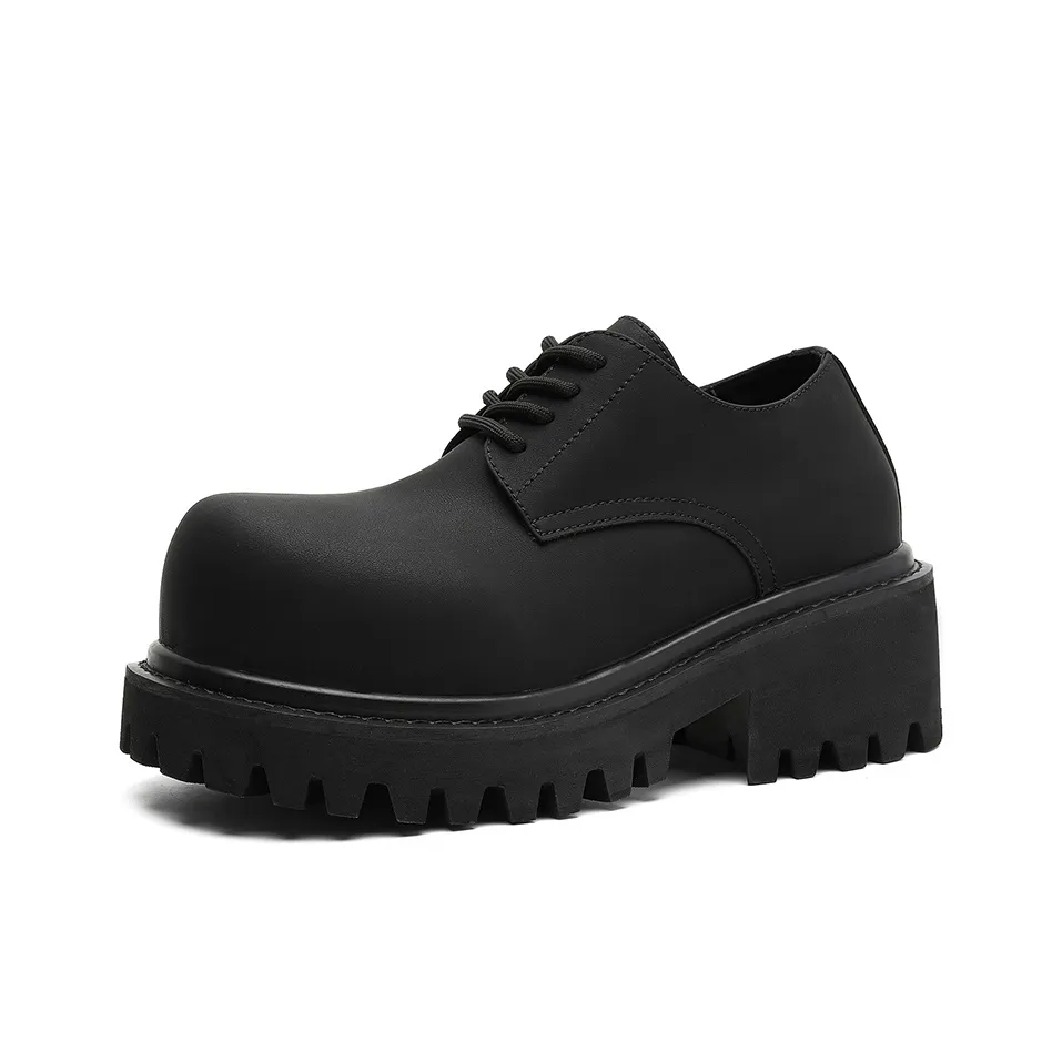 V05 Британский стиль Платформа Скрытый каблук 10 см Повседневный Коммутирование Формальная одежда Универсальная Chunky Обувь Мужская