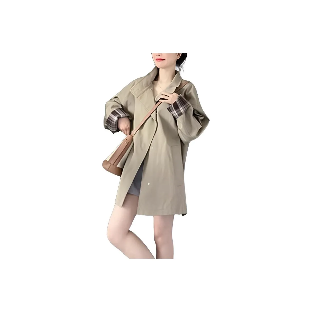 LADYXIEXIE Хаки Женская тренч-куртка