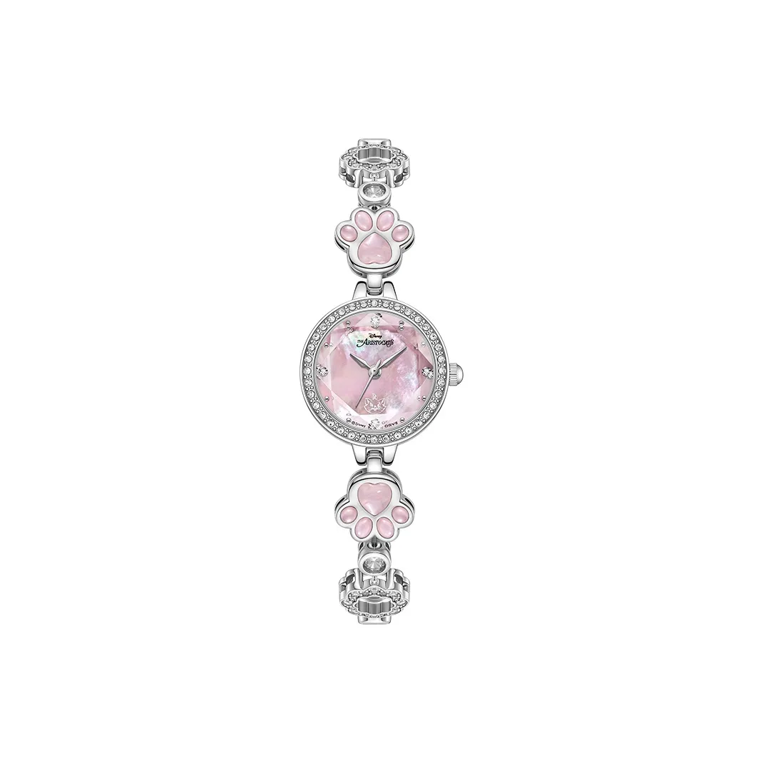 Disney Marie Cat Collaboration Кварцевый механизм Стальной ремешок Часы Женские Жемчужная раковина Циферблат