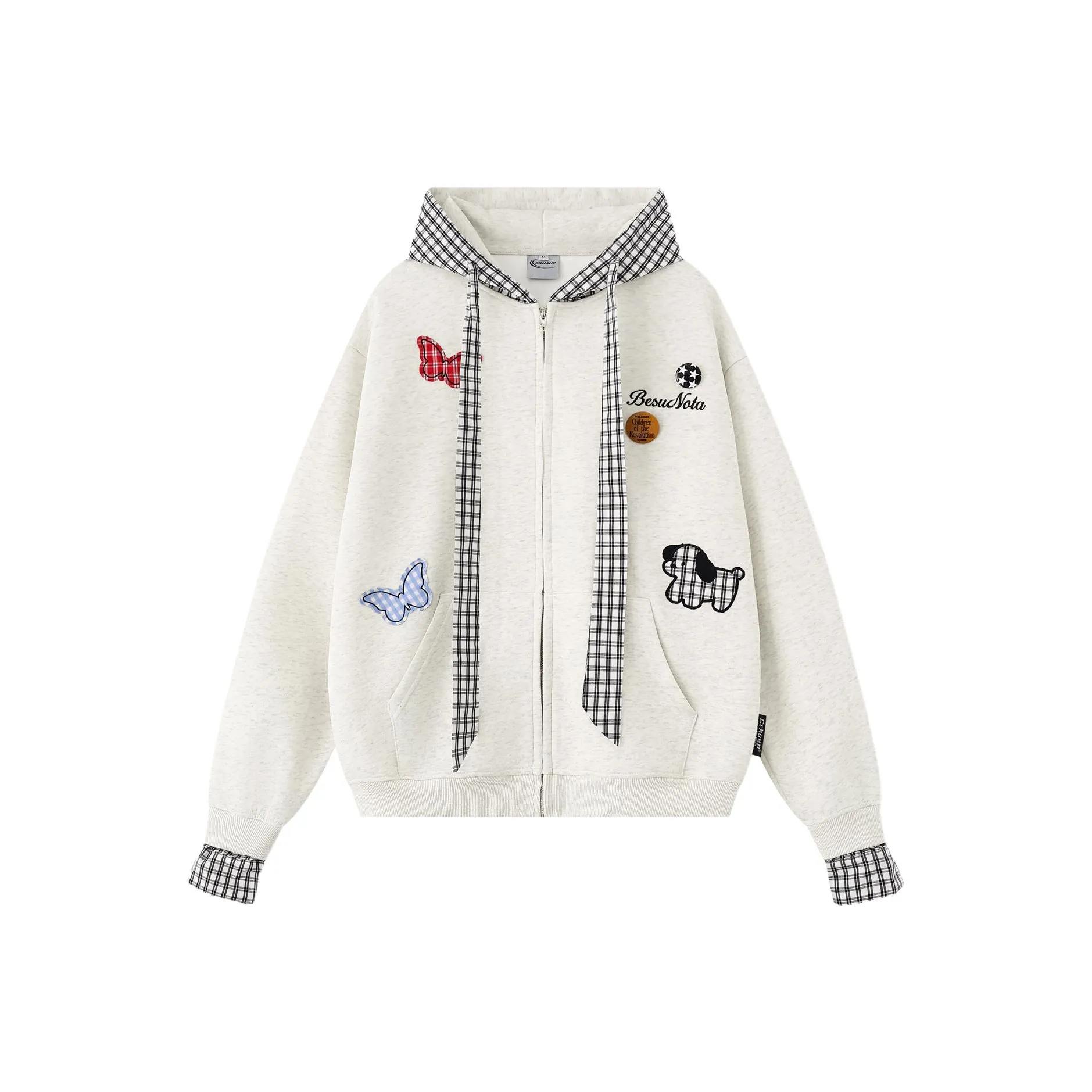 XIAOLIZI Белый Серый Унисекс Свитшоты