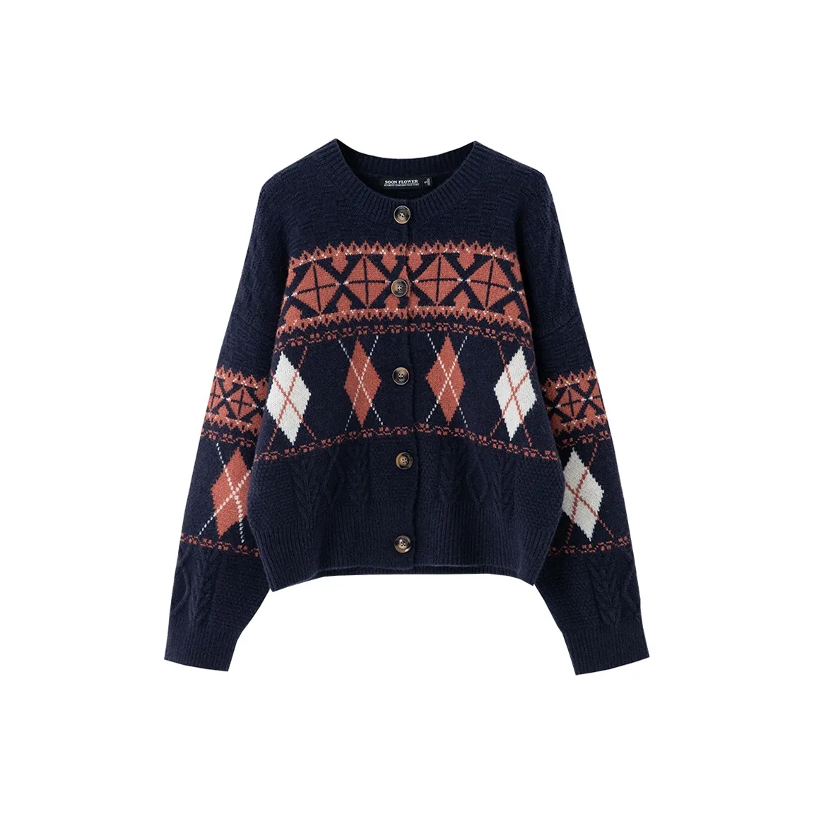 SOON FLOWER Аргайл Женская Трикотажная