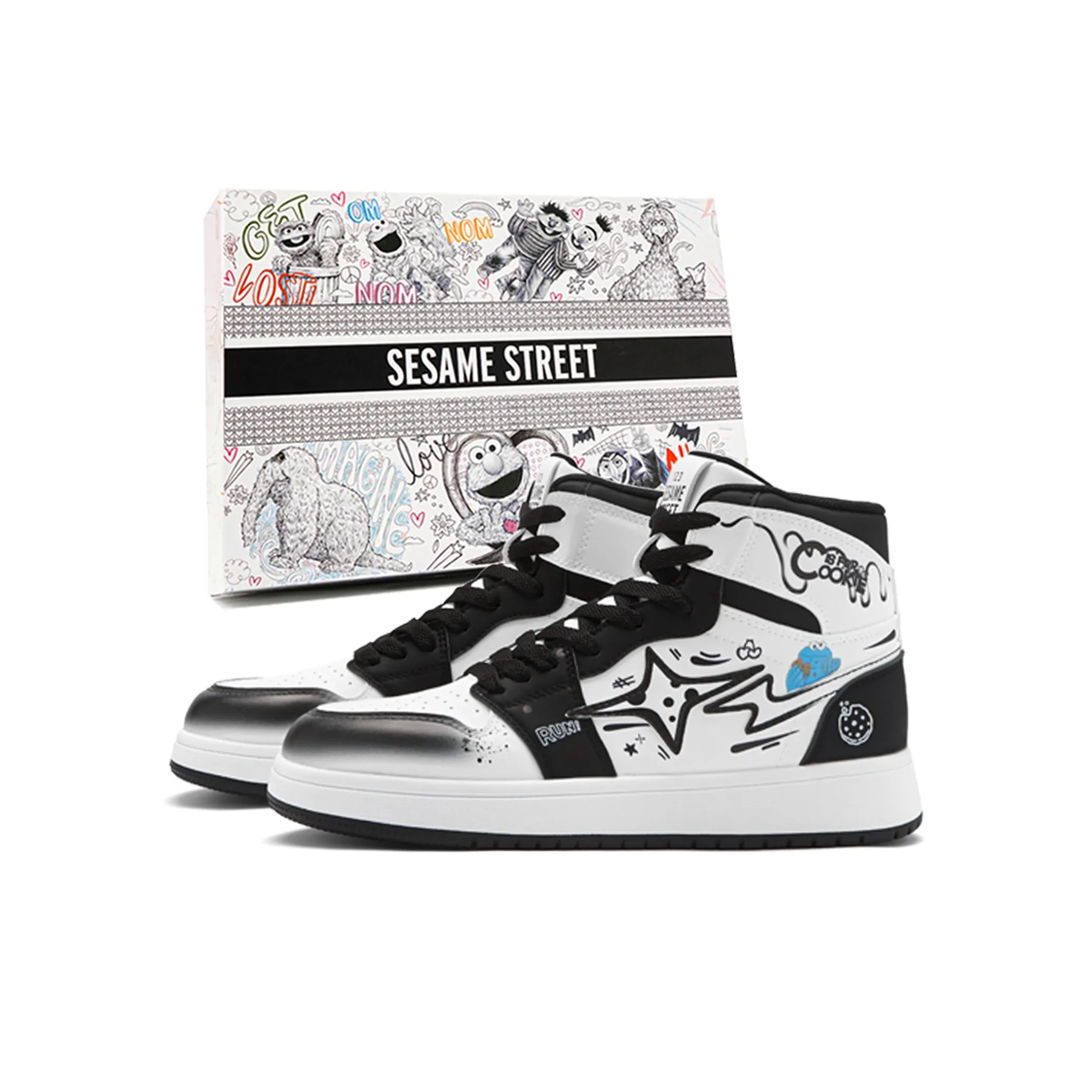 SESAME STREET Визуально увеличивает рост Устойчивые к истиранию Легкие Дышащие Противоскользящие Скейтборд Кроссовки Унисекс