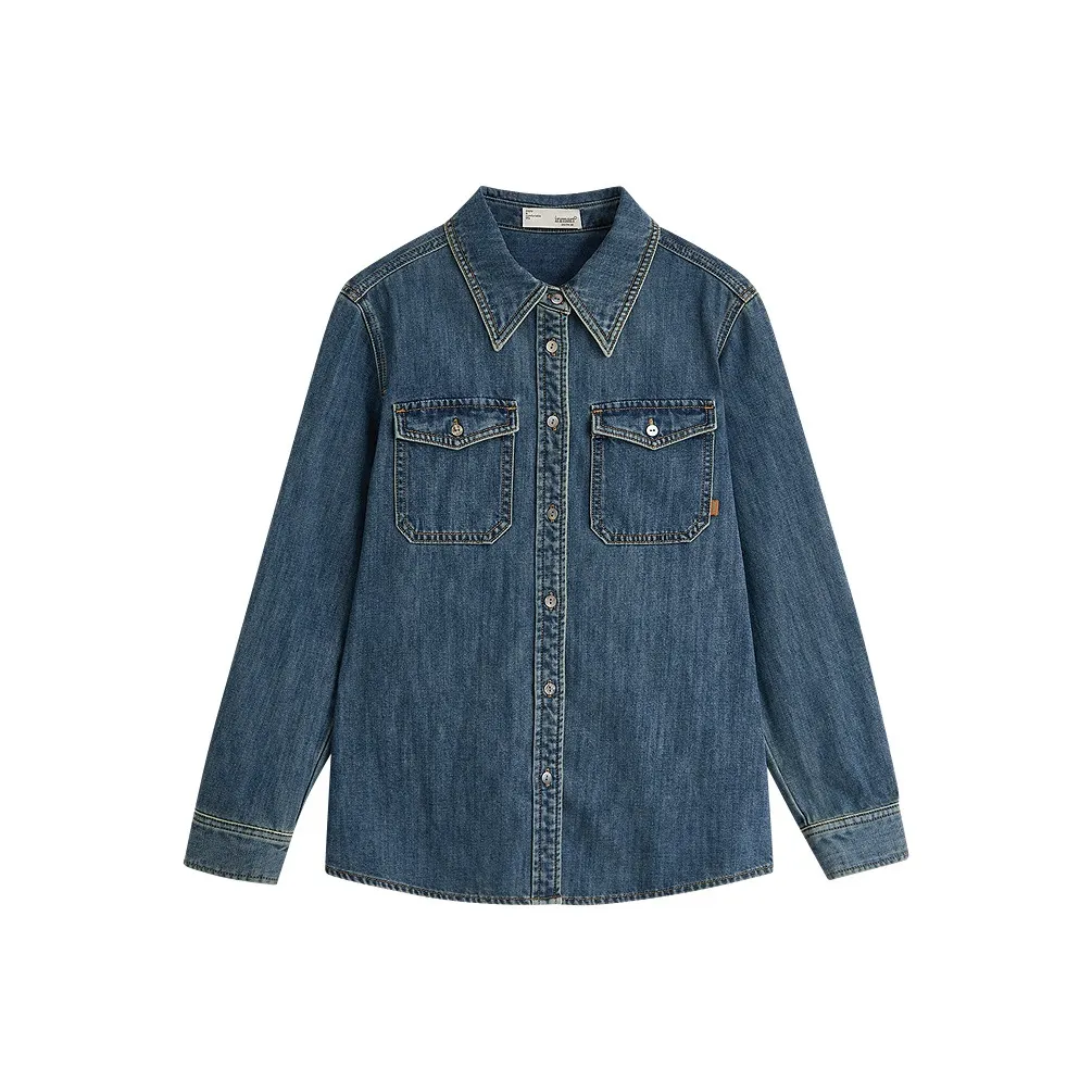 Inman Джинсовый Синий Женская Рубашка