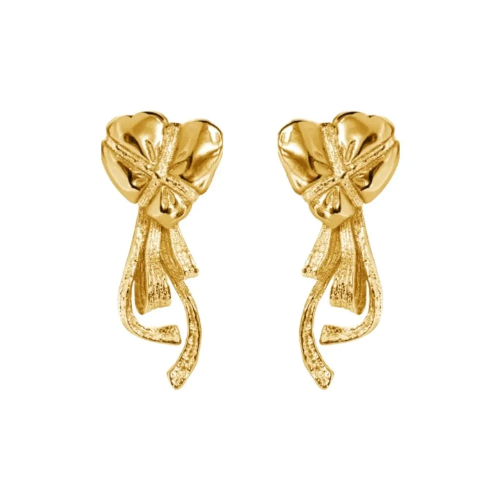 VARYVASE Серьги-гвоздики из меди с покрытием из 18-каратного золота женские