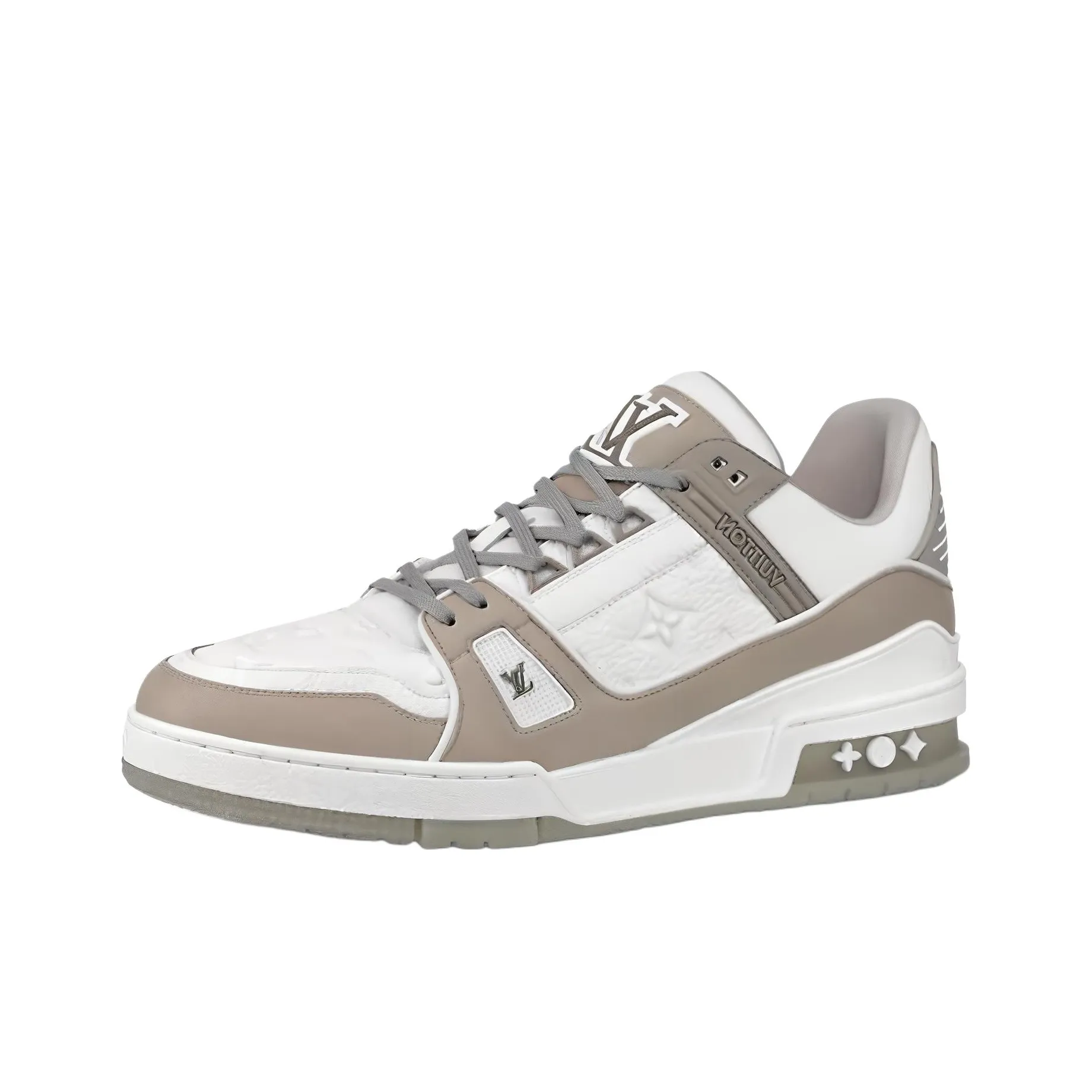 LOUIS VUITTON Trainer Skateboard Shoes Men Low Top Gray/White