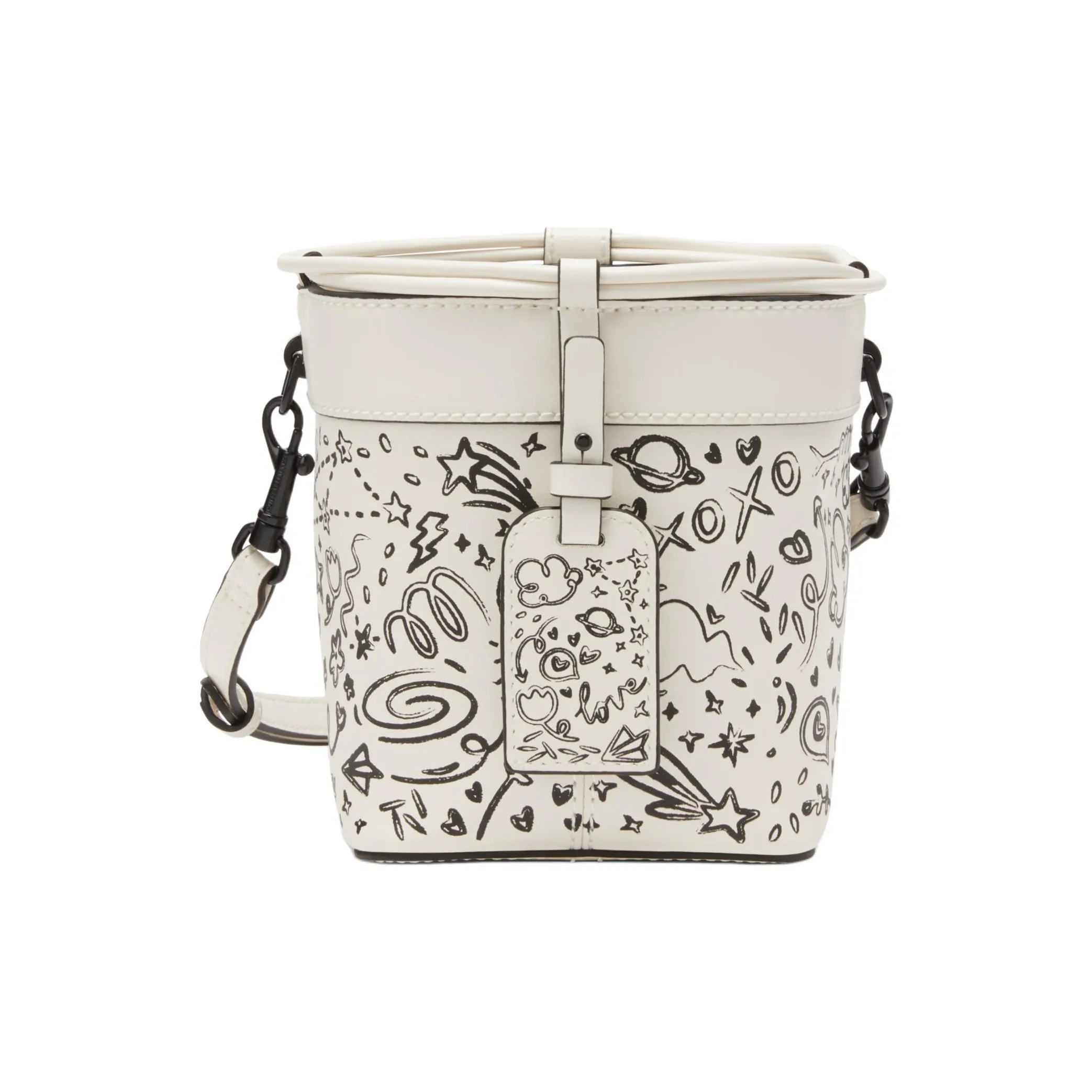 CHARLES KEITH ПУ (полиуретан) Ведрообразная сумка Сумка через плечо Маленькая Женская Кремово-молочный белый Темно-синий Зеленый