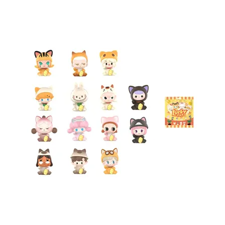 POP MART Коллаборация Молли Пузырьки Милый Бусины Счастливый Кот Коллекция Слепые Коробки Один Blind Коробка Полная Коробка 9 шт