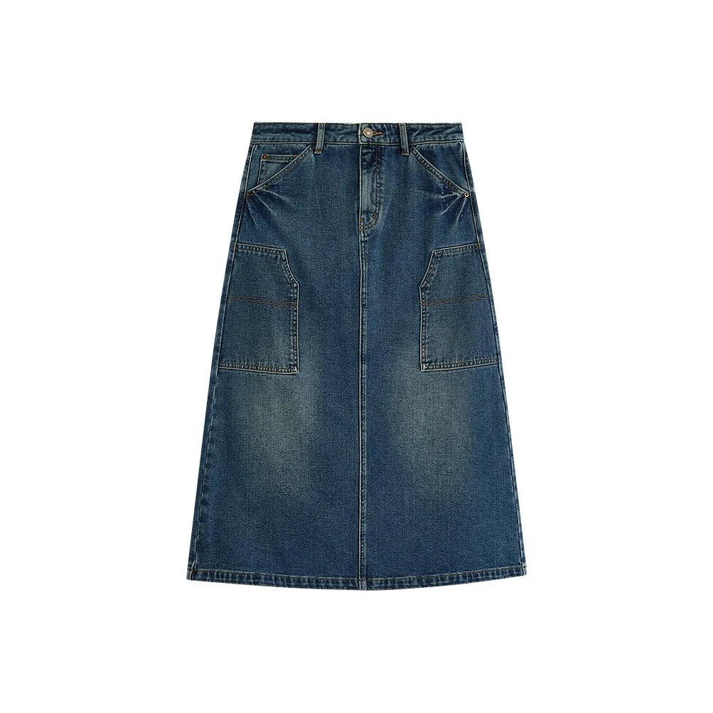 Inman Темный деним синий женский джинсовый длинный кардиган