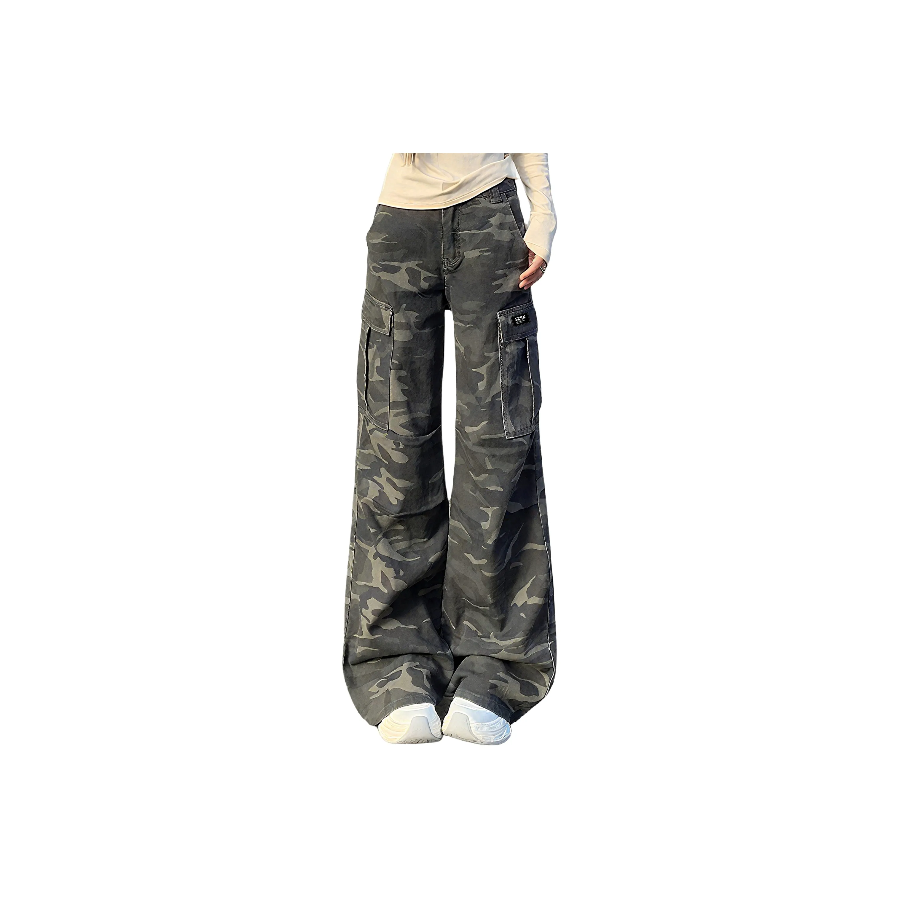 SZSX Камуфляж Унисекс Карго Брюки
