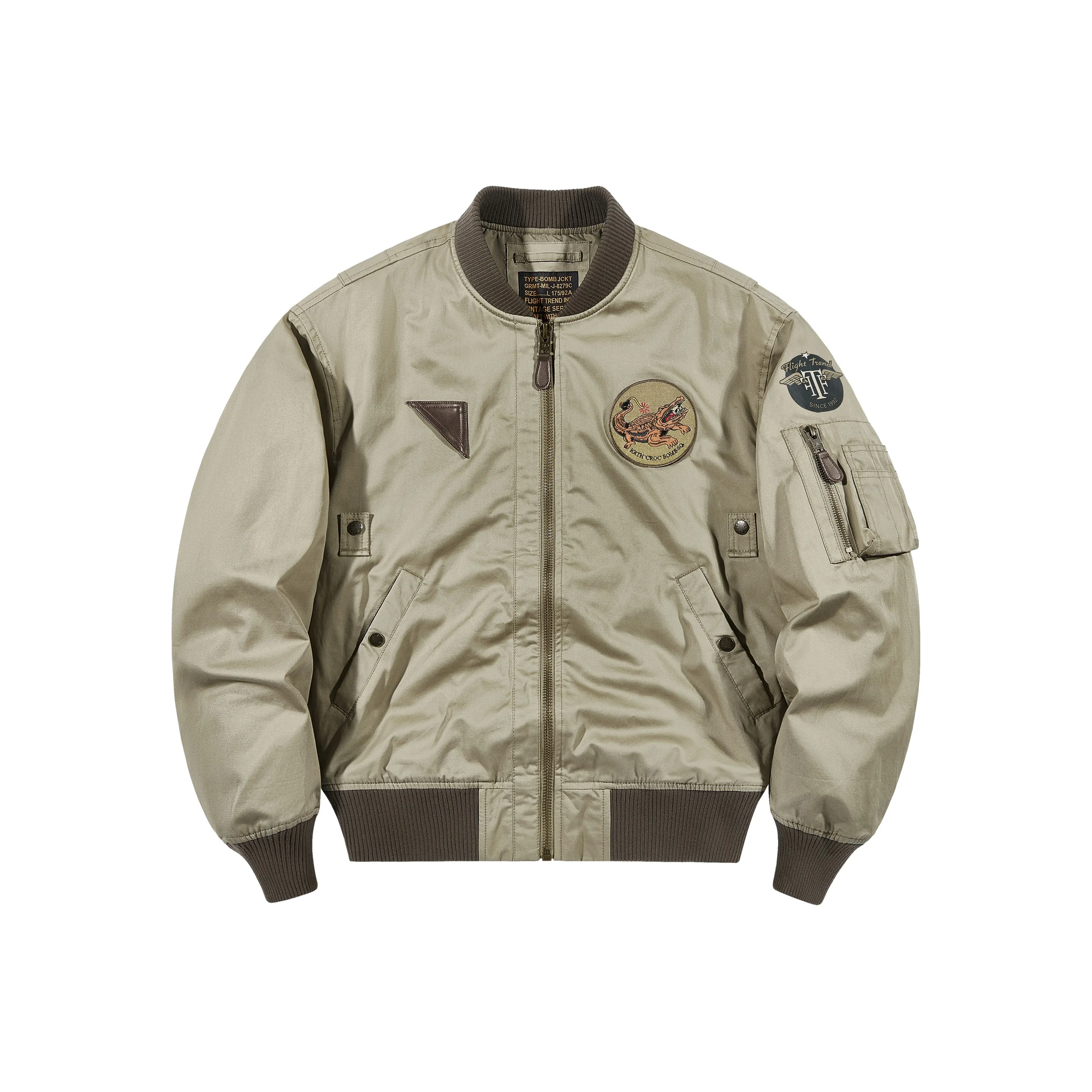 VIP Бейсбольный воротник Свободный крой 100% хлопок Пилот Куртки Пальто Мужской