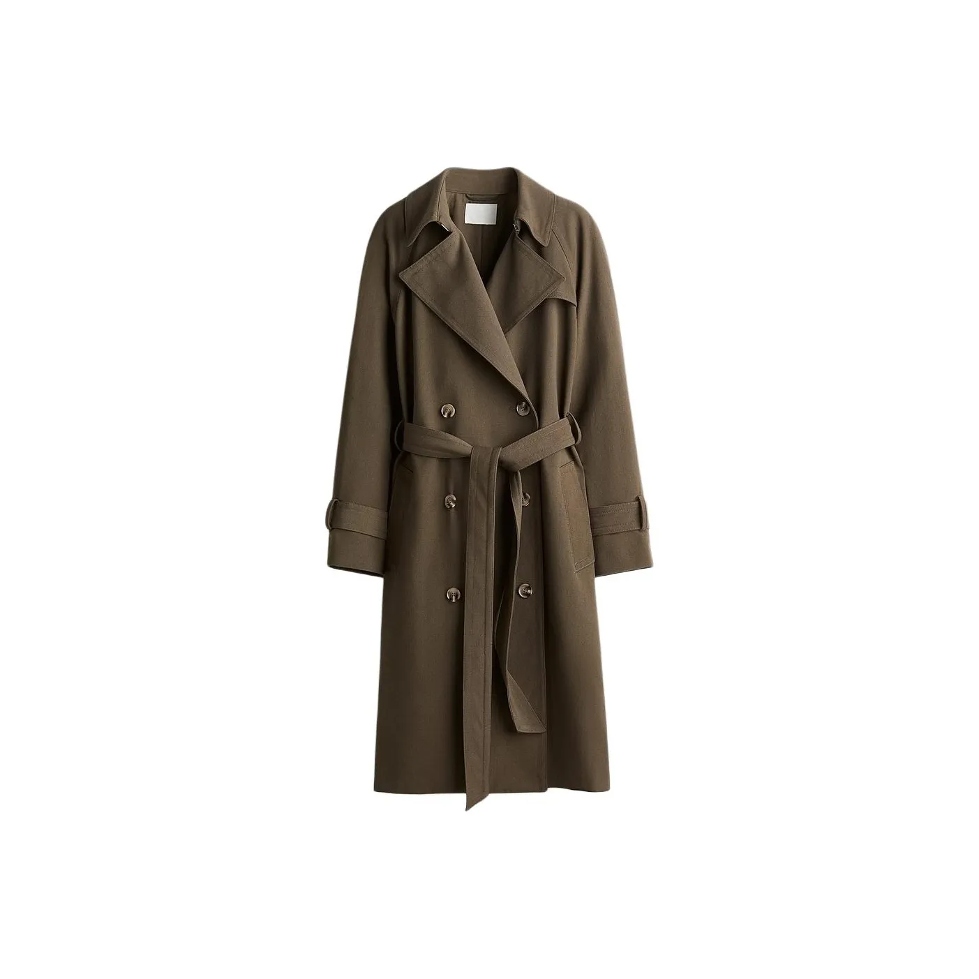 H M Темный хаки зеленый женский тренч