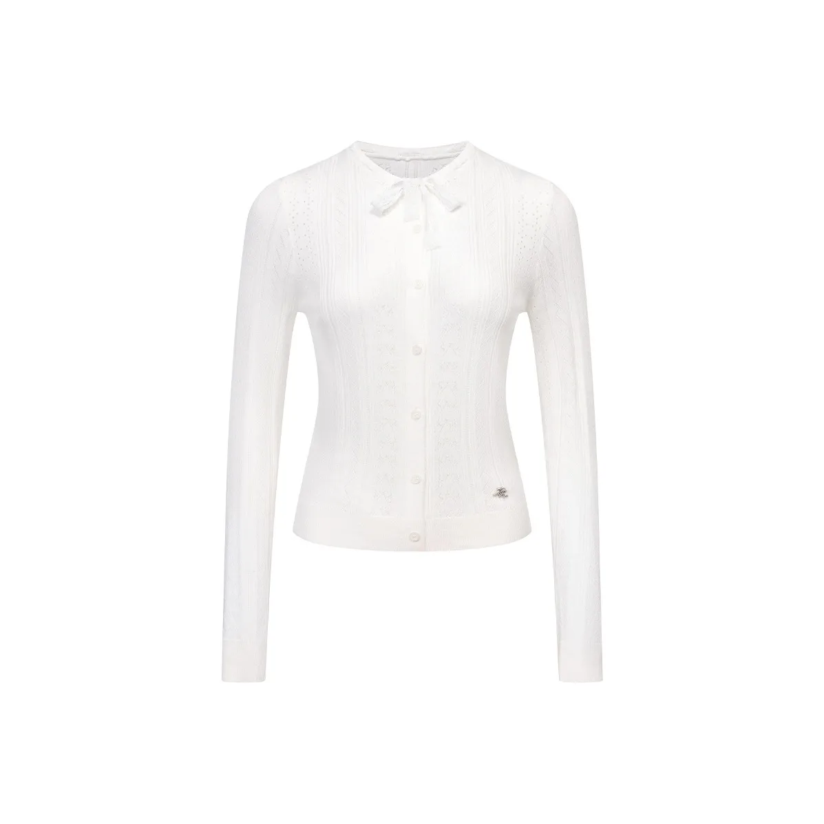 Ariseism Cut Out Floral Трикотаж Women's Осенний Slim Fit Кардиган Топ Women's