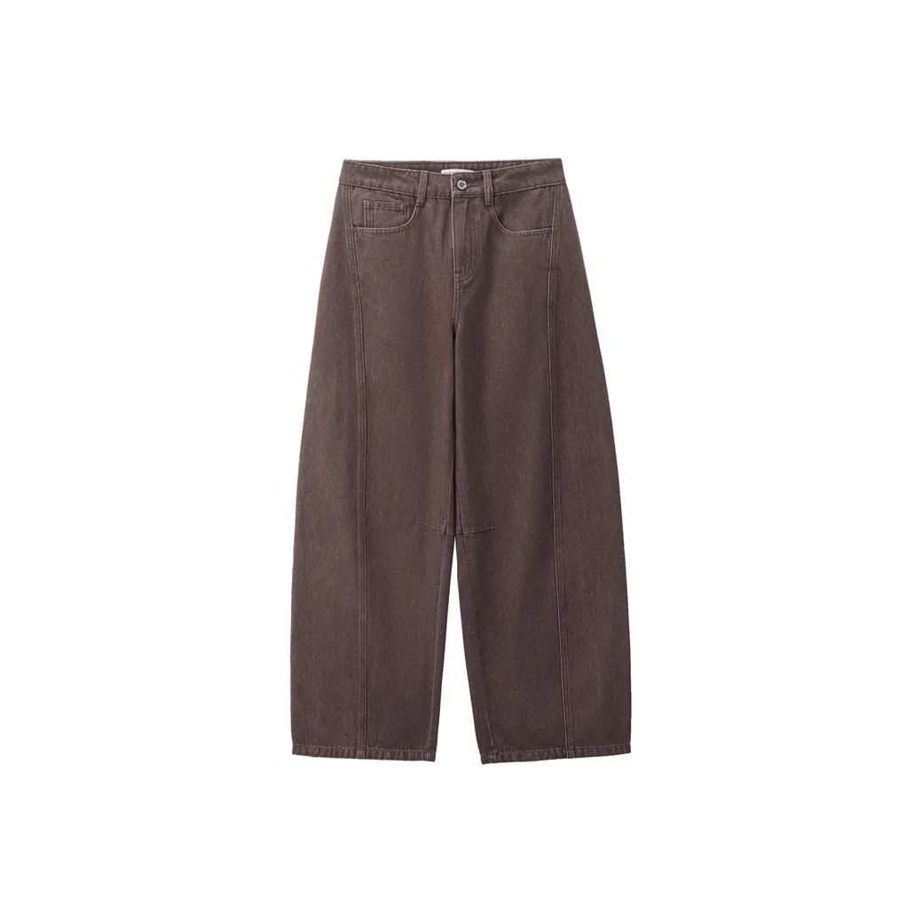 Giordano 08 Denim Brown Women's Jeans Giordano 08 Деним Коричневый Женские Джинсы