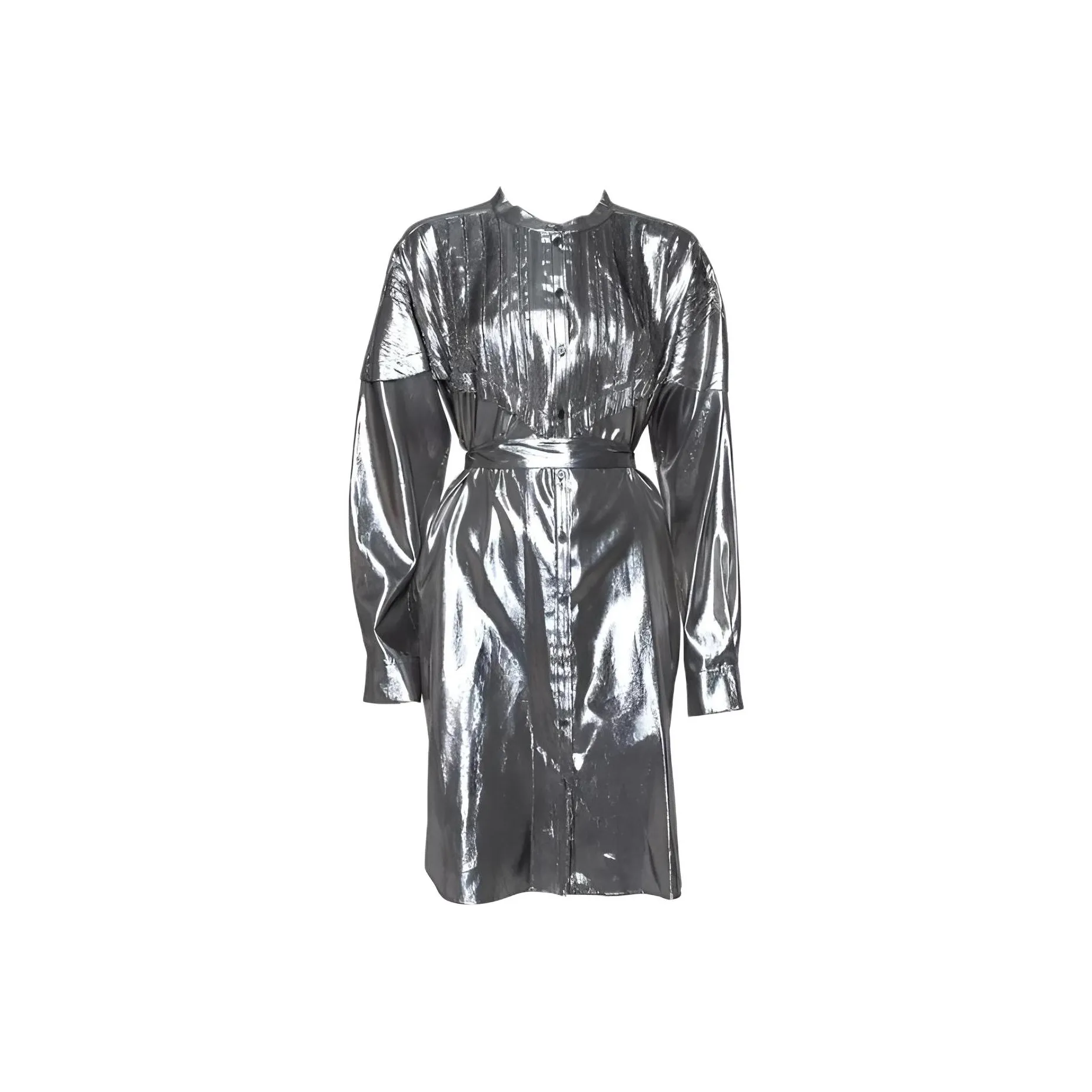 Burberry Длинное платье с длинными рукавами женский серебряный