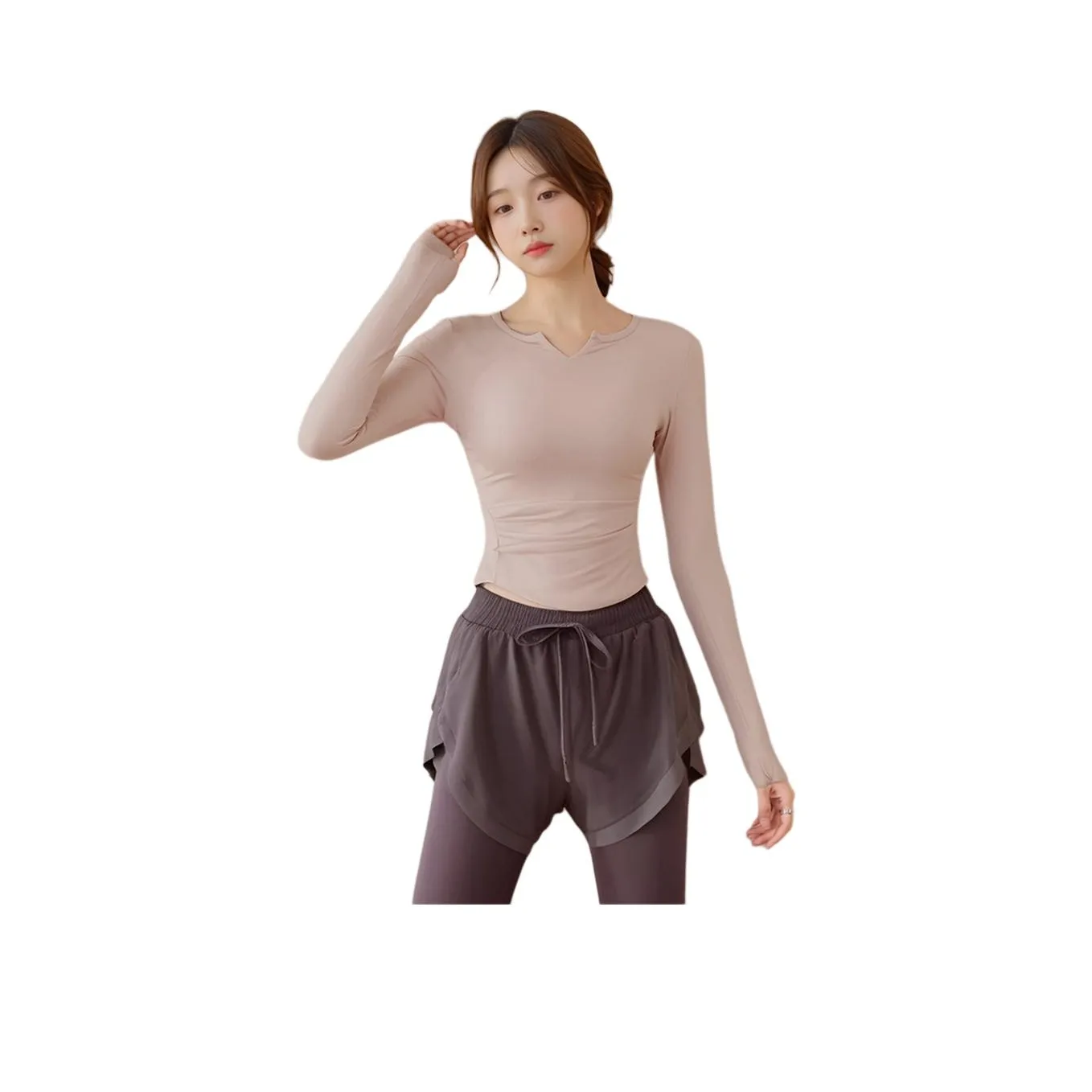 Ordifen Розовый Фиолетовый Топ + Фиолетовые Штаны Женские Комплекты для Фитнеса