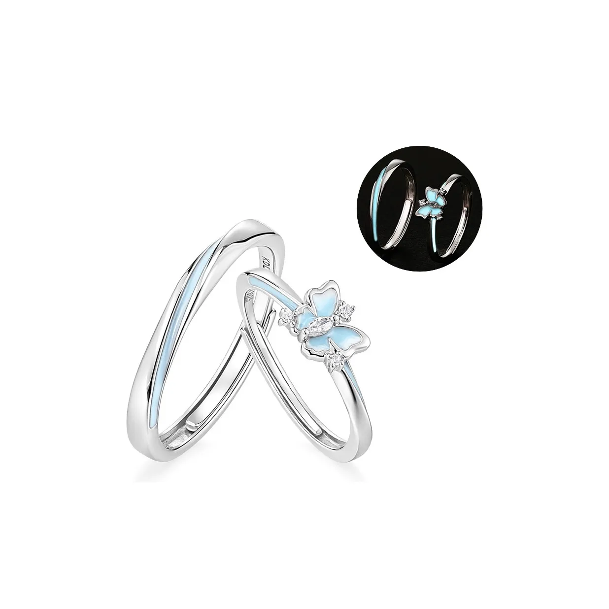 KADER Shimmering Butterfly Dance Series Rings Unisex