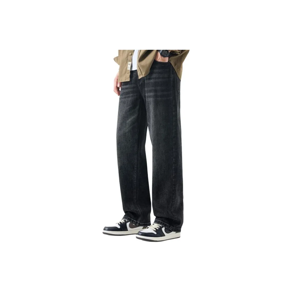 FAIRWHALE Мужские черные джинсы