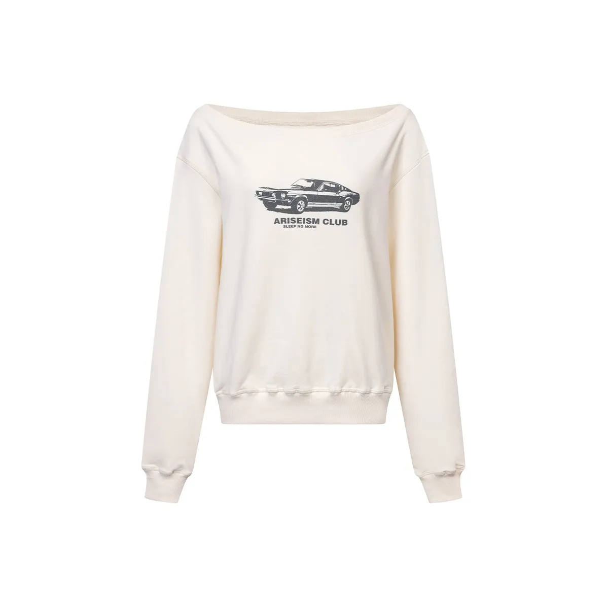 Ariseism Гонки Принт Асимметричный Толстовка Для Женщин Осенний Облегающий Off Плечо Топ Женские