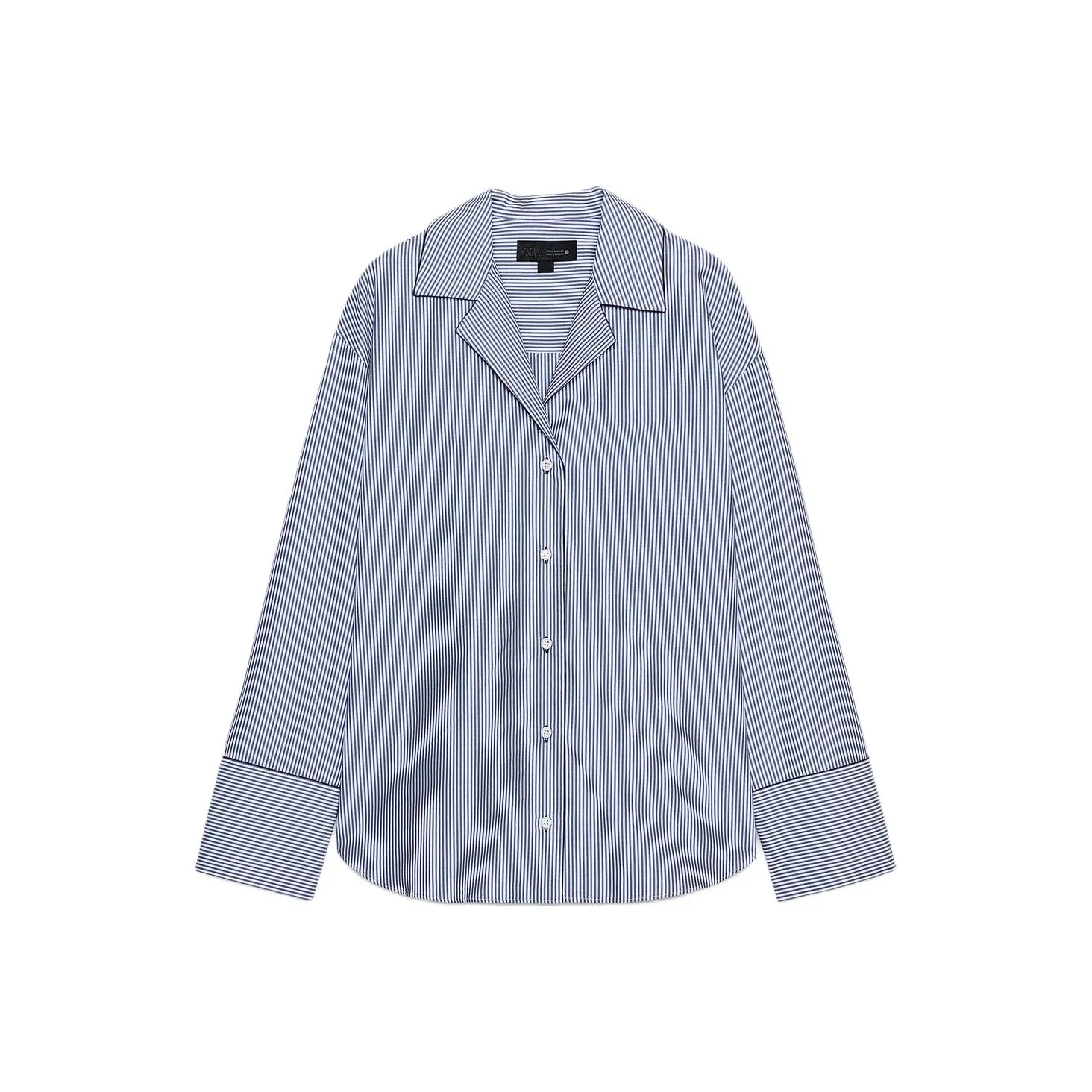 ZARA ZW Series Синие Белые Женские Рубашки